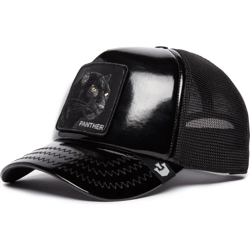 kapa-zaobljena-crna-snapback-obsidian-panther-puff-patent-the-farm-goorin-bros