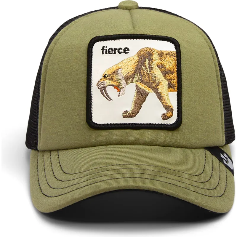 kapa-zaobljena-zelena-snapback-za-djecu-sable-fierce-cat-teefs-extinct-the-farm-goorin-bros