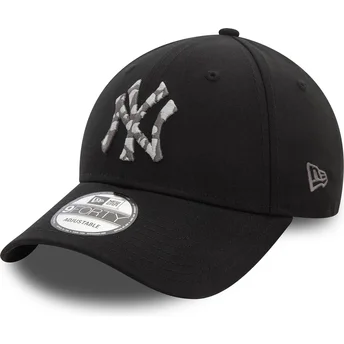 New Era Curved Brim 9FORTY Seasonal Infill New York Yankees MLB Black Adjustable Cap