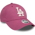 new-era-curved-brim-women-9forty-league-essential-los-angeles-dodgers-mlb-pink-adjustable-cap