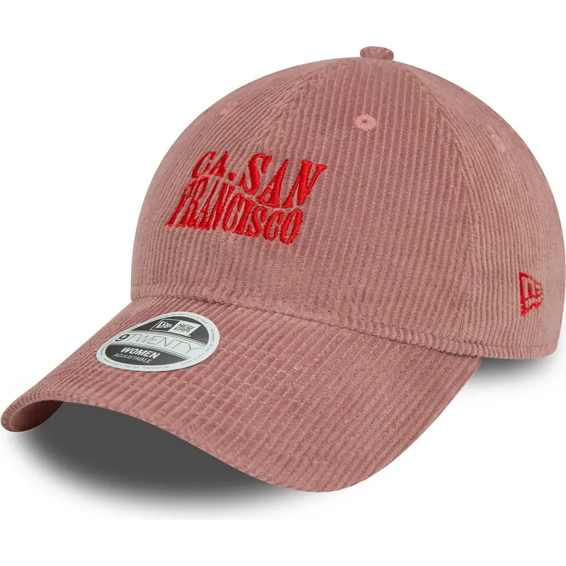 cap-zaobljena-pink-adjustable-strap-9twenty-cord-san-francisco-ciudades-y-playas-california-new-era