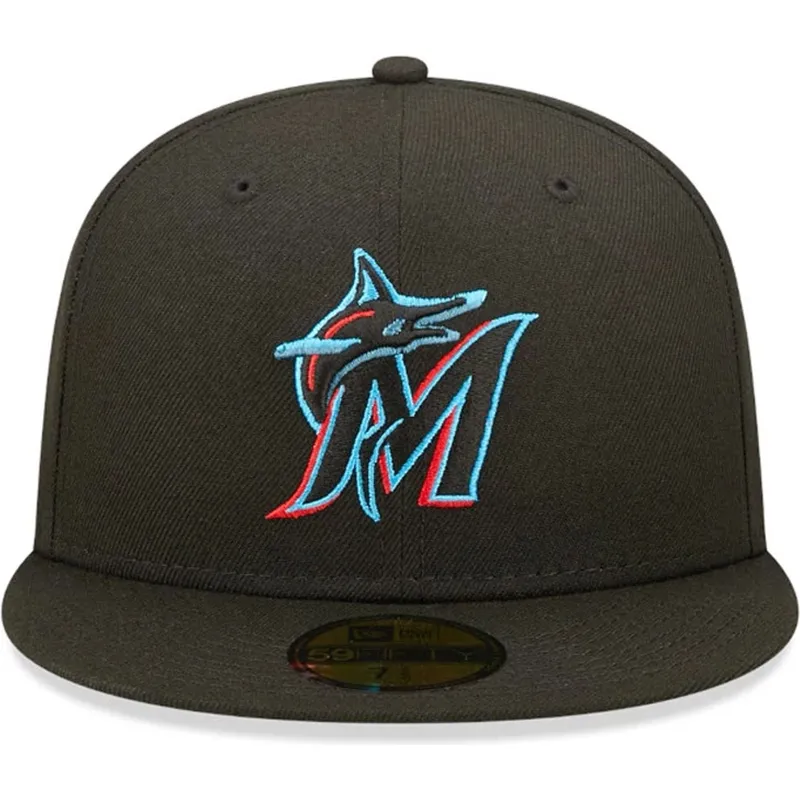 kapa-ravna-crna-prilagodena-59fifty-ac-perf-miami-marlins-mlb-new-era