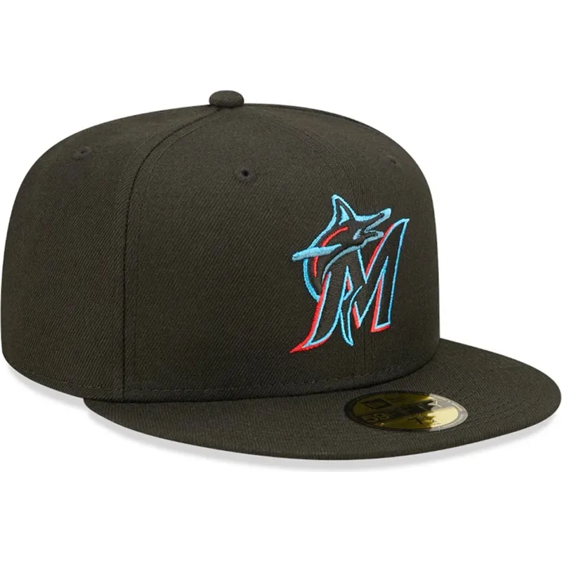 kapa-ravna-crna-prilagodena-59fifty-ac-perf-miami-marlins-mlb-new-era