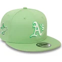 new-era-flat-brim-9fifty-world-series-patch-oakland-athletics-mlb-light-green-snapback-cap