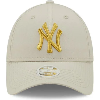 Cap zaobljena beige adjustable strap dorado 9FORTY Metallic New York Yankees MLB New Era