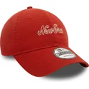 new-era-curved-brim-9twenty-heritage-script-orange-adjustable-cap