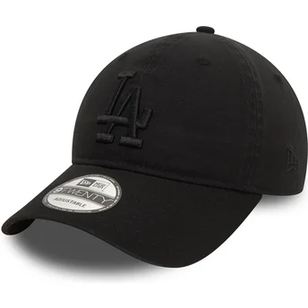 Kape zaobljena crna podesiva traka 9TWENTY Washed Los Angeles Dodgers MLB New Era