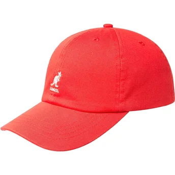 Kape zaobljena crvena podesiva traka Washed Baseball Cherry Glow Kangol