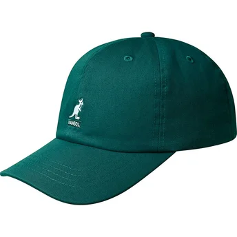 Kape zaobljena zelena podesiva traka Washed Baseball Pine Kangol