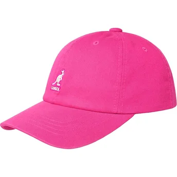 Kape zaobljena ružičasta podesiva traka Washed Baseball Electric Pink Kangol