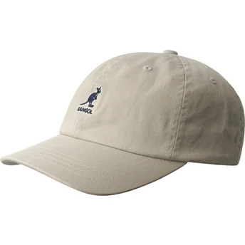 Kapa zaobljena bež podesiv Washed Baseball Kangol