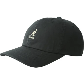 Kape zaobljena crna podesiva traka Washed Baseball Black Kangol