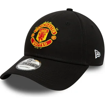 Cap zaobljena black adjustable strap 9FORTY Essential Manchester United Football Club Premier League New Era