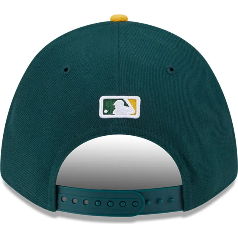 kape-zaobljena-zelena-snapback-9forty-m-crown-player-replica-oakland-athletics-mlb-new-era