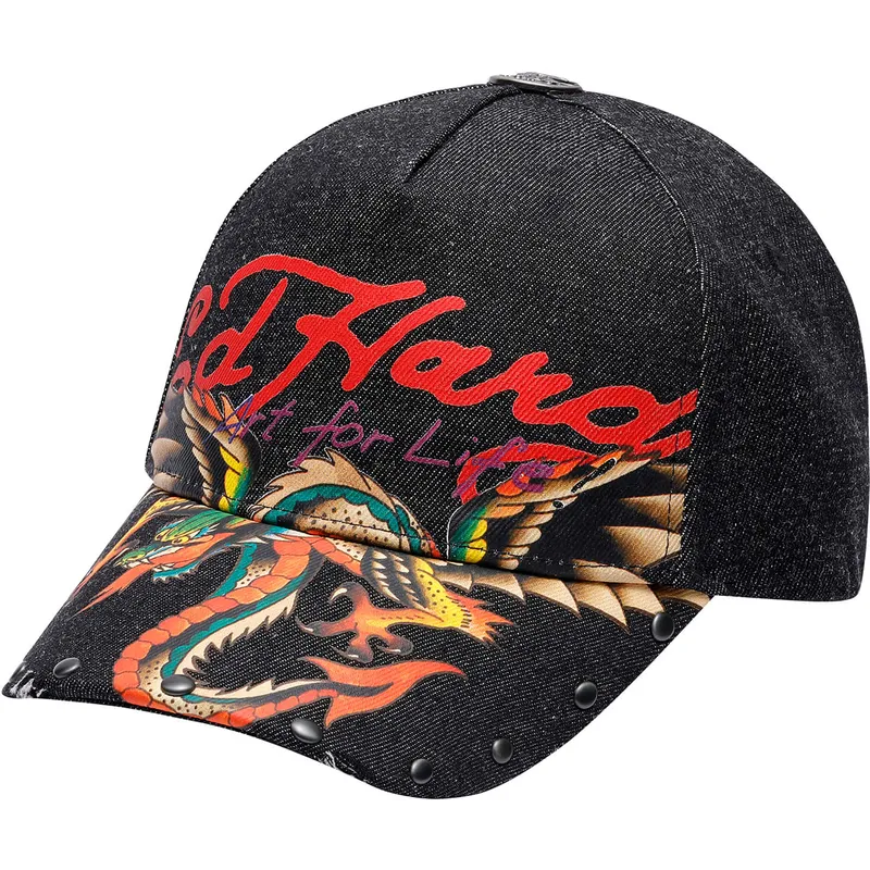 cap-zaobljena-black-adjustable-strap-ed-hardy