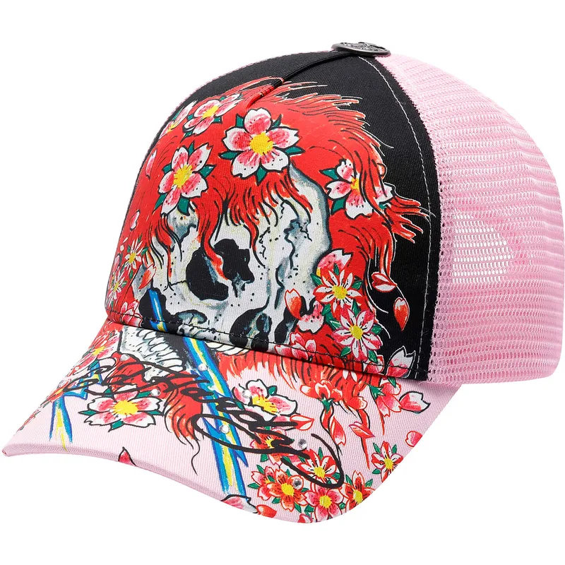 kapa-zaobljena-ruzicasta-snapback-ghost-ed-hardy