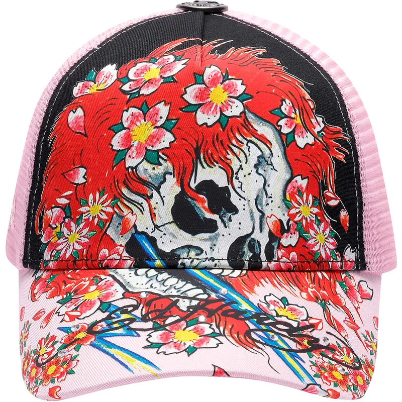 kapa-zaobljena-ruzicasta-snapback-ghost-ed-hardy
