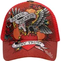kapa-zaobljena-crvena-snapback-brave-hearts-ed-hardy