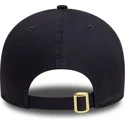 new-era-curved-brim-golden-logo-9forty-metallic-new-york-yankees-mlb-navy-blue-adjustable-cap