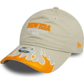 Kapa zaobljena bež podesiv 9TWENTY Flame Visor New Era