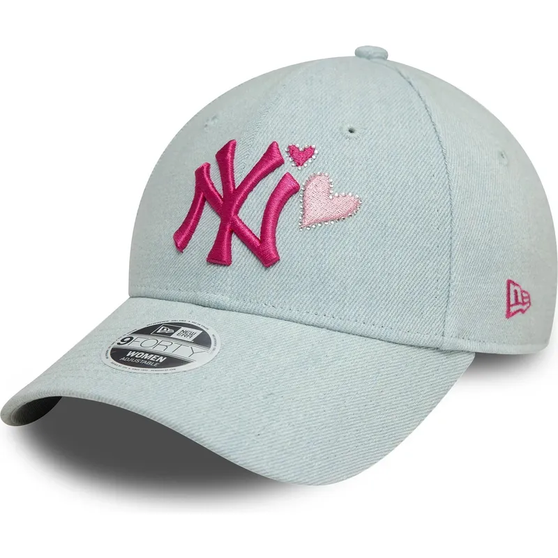 kapa-zaobljena-plava-podesiv-rosa-9forty-denim-icon-heart-new-york-yankees-mlb-new-era