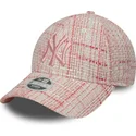kapa-zaobljena-ruzicasta-podesiv-9forty-tweed-new-york-yankees-mlb-new-era
