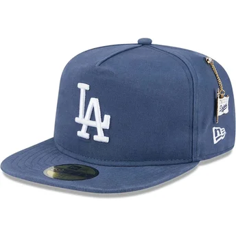 Kapa ravna plava prilagođena 59FIFTY A Frame Championship Side Flag Los Angeles Dodgers MLB New Era