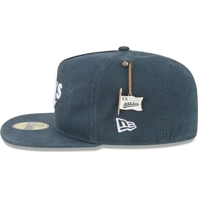 kapa-ravna-zelena-prilagodena-59fifty-a-frame-championship-side-flag-oakland-athletics-mlb-new-era