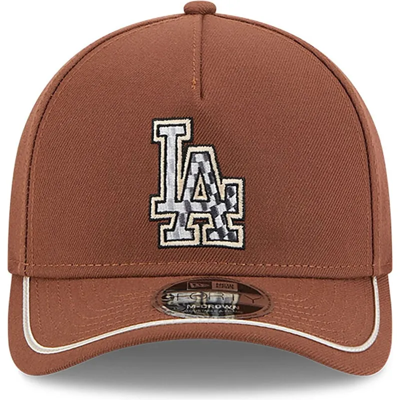 cap-zaobljena-brown-snapback-9forty-m-crown-a-frame-motorsport-los-angeles-dodgers-mlb-new-era