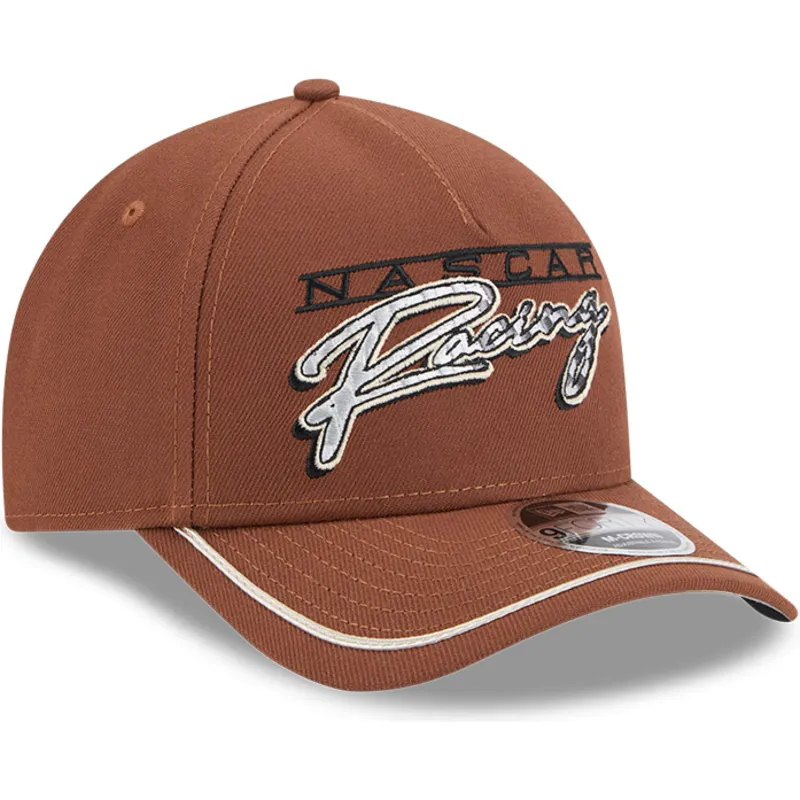 cap-zaobljena-brown-snapback-9forty-m-crown-a-frame-motorsport-nascar-new-era