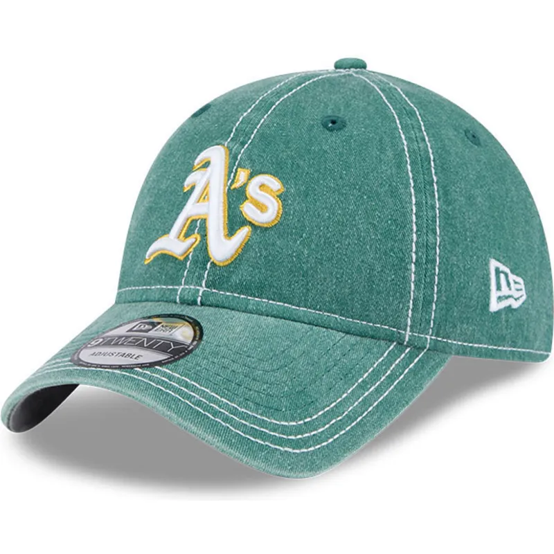 kapa-zaobljena-zelena-podesiv-9twenty-washed-contrast-oakland-athletics-mlb-new-era