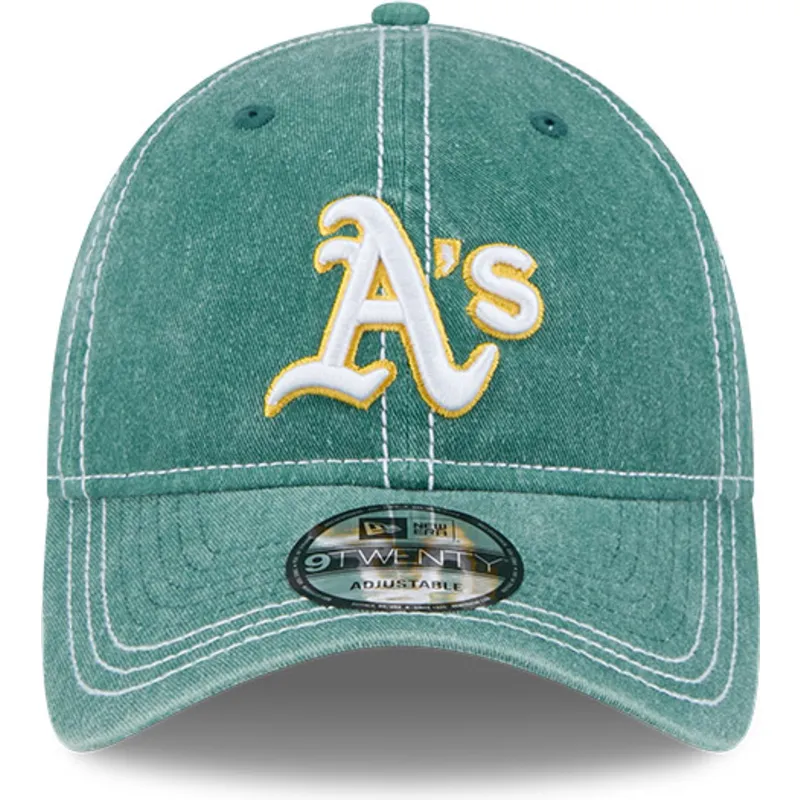 kapa-zaobljena-zelena-podesiv-9twenty-washed-contrast-oakland-athletics-mlb-new-era