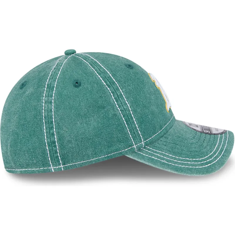 kapa-zaobljena-zelena-podesiv-9twenty-washed-contrast-oakland-athletics-mlb-new-era