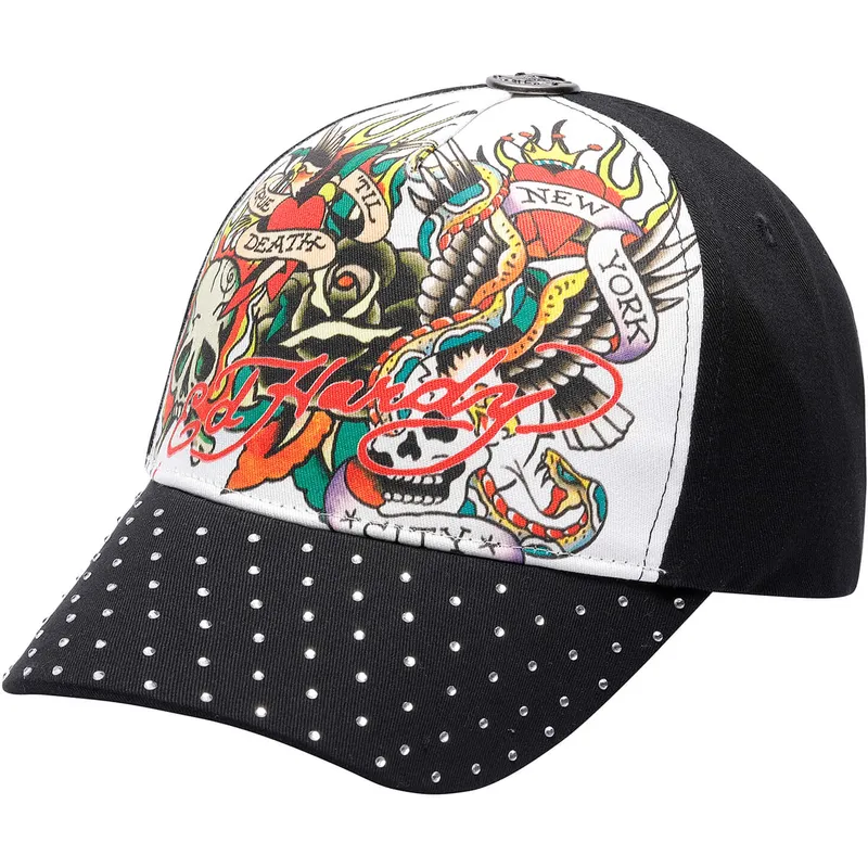 cap-zaobljena-black-adjustable-strap-ed-hardy