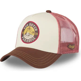 Von Dutch SURF09 Beige and Brown Trucker Hat