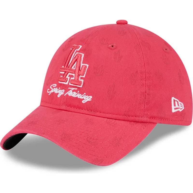 cap-zaobljena-pink-adjustable-strap-9twenty-pattern-spring-training-fan-pack-2025-los-angeles-dodgers-mlb-new-era