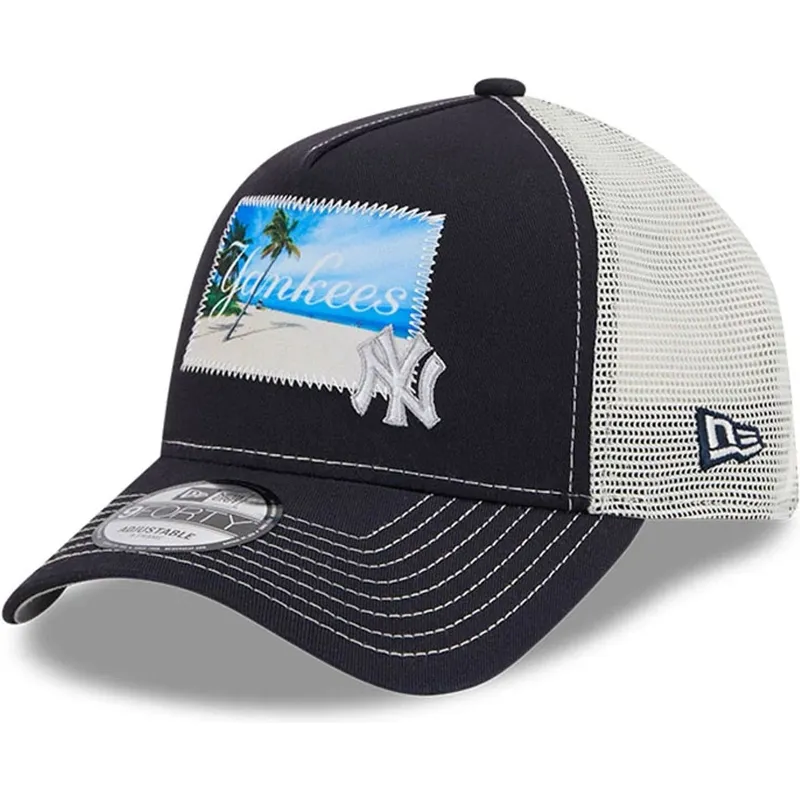kapa-zaobljena-mornarsko-plava-snapback-9forty-a-frame-patch-spring-training-fan-pack-2025-new-york-yankees-mlb-new-era