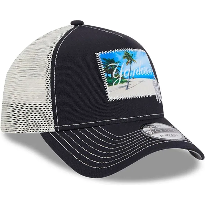 kapa-zaobljena-mornarsko-plava-snapback-9forty-a-frame-patch-spring-training-fan-pack-2025-new-york-yankees-mlb-new-era
