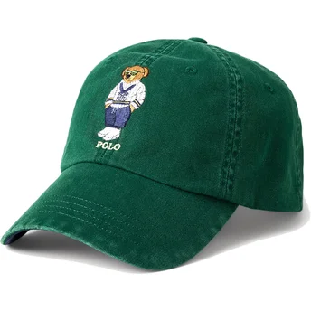 Polo Ralph Lauren Curved Brim Classic Sport Polo Bear Green Adjustable Cap