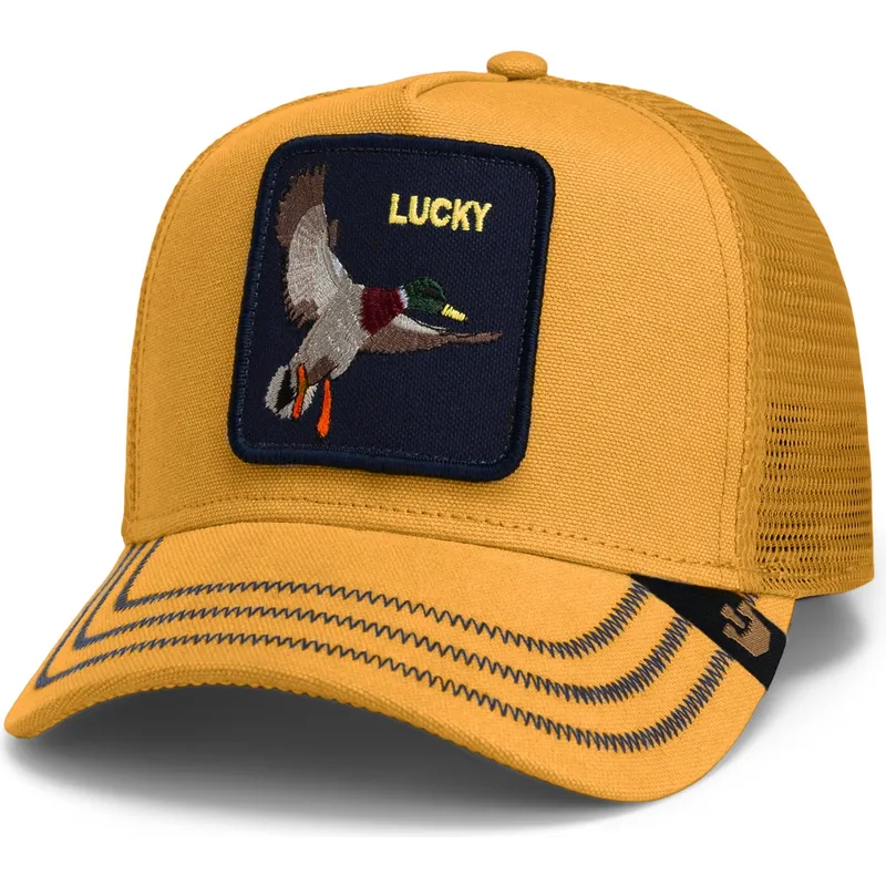 kapa-zaobljena-zuta-snapback-lucky-gotta-be-quicker-core-canvas-the-farm-goorin-bros