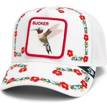 Kapa zaobljena bijela snapback Goorin Bros. Hummingbird Sucker Necessary Nectar Flora Fauna The Farm White Hat The Farm Goorin Bros.
