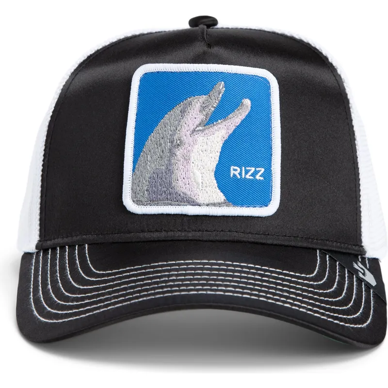 cap-zaobljena-black-snapback-goorin-bros-dolphin-rizz-rizzky-bizznizz-great-escape-the-farm-black-and-white-hat-the-farm-de-goor