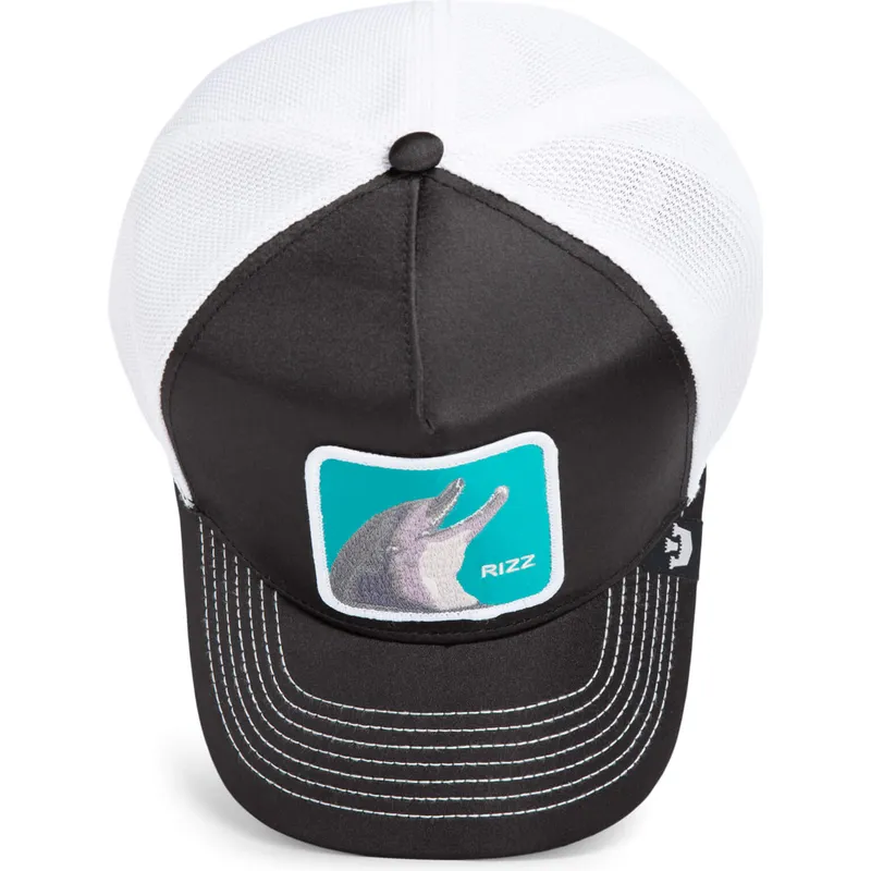 cap-zaobljena-black-snapback-goorin-bros-dolphin-rizz-rizzky-bizznizz-great-escape-the-farm-black-and-white-hat-the-farm-de-goor