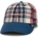cap-zaobljena-navy-blue-snapback-goorin-bros-curved-brim-raised-in-a-barn-papa-cap-madras-the-farm-navy-blue-and-red-cap-the-far