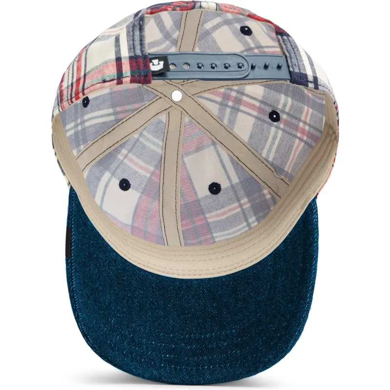 cap-zaobljena-navy-blue-snapback-goorin-bros-curved-brim-raised-in-a-barn-papa-cap-madras-the-farm-navy-blue-and-red-cap-the-far