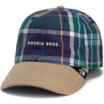 Cap zaobljena multicolor snapback Goorin Bros. Curved Brim Hardly Working Papa Cap Madras The Farm Navy Blue and Brown Cap The Farm de Goorin Bros.