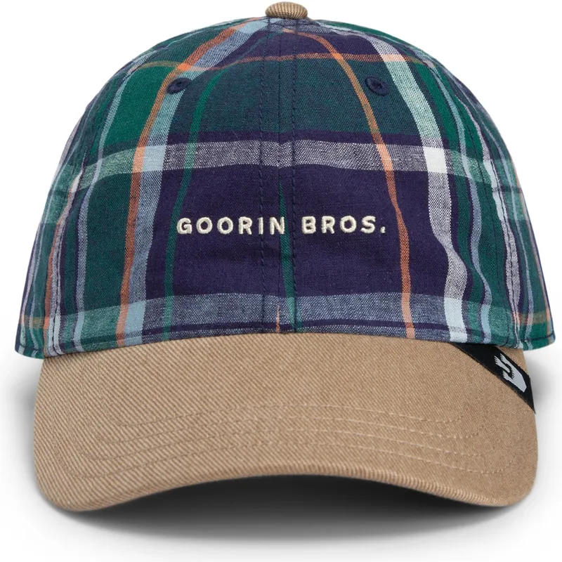 kapa-zaobljena-visebojno-snapback-goorin-bros-curved-brim-hardly-working-papa-cap-madras-the-farm-navy-blue-and-brown-cap-the-fa