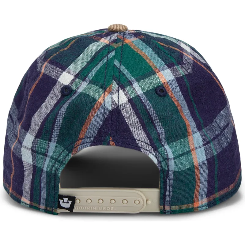 kapa-zaobljena-visebojno-snapback-goorin-bros-curved-brim-hardly-working-papa-cap-madras-the-farm-navy-blue-and-brown-cap-the-fa