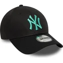 new-era-curved-brim-blue-logo-9forty-league-essential-new-york-yankees-mlb-black-adjustable-cap