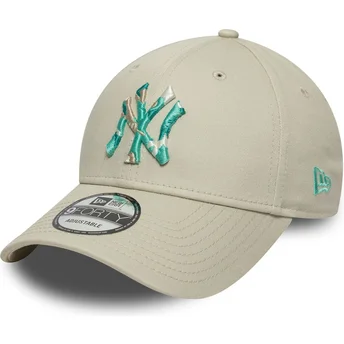 Cap zaobljena beige adjustable strap 9FORTY Seasonal Infill New York Yankees MLB New Era